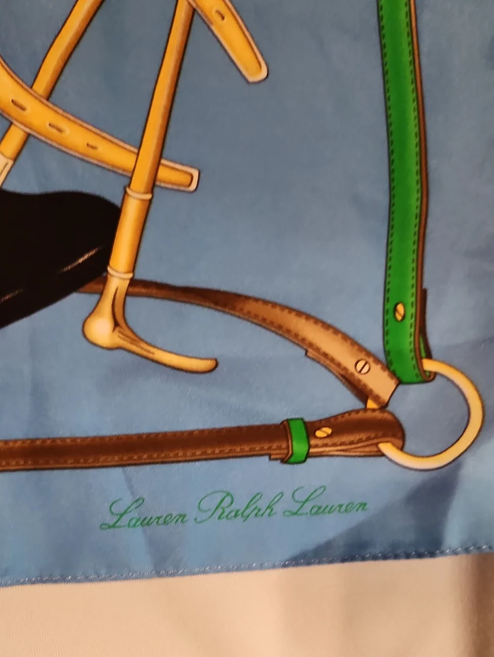 Vintage Lauren Ralph Lauren 100% Silk Equestrian Print Scarf